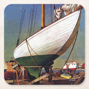 Trockendock durch John Atherton Rechteckiger Pappuntersetzer