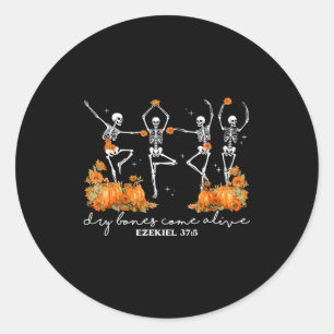 Trockene Knochen werden am Halloween-Skelett zum L Runder Aufkleber