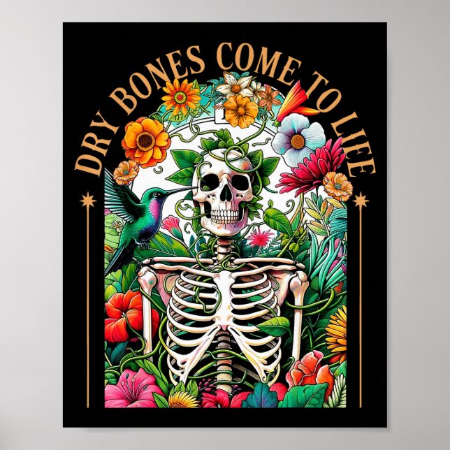 Trockene Knochen werden lebendig Lustiges Skelett  Poster (Vorne)