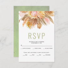 Trockene Palmen, Pampas-Gras-Salbei-Hochzeit RSVP