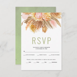 Trockene Palmen, Pampas-Gras-Salbei-Hochzeit RSVP