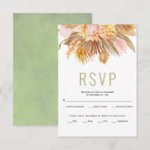 Trockene Palmen, Pampas-Gras-Salbei-Hochzeit RSVP