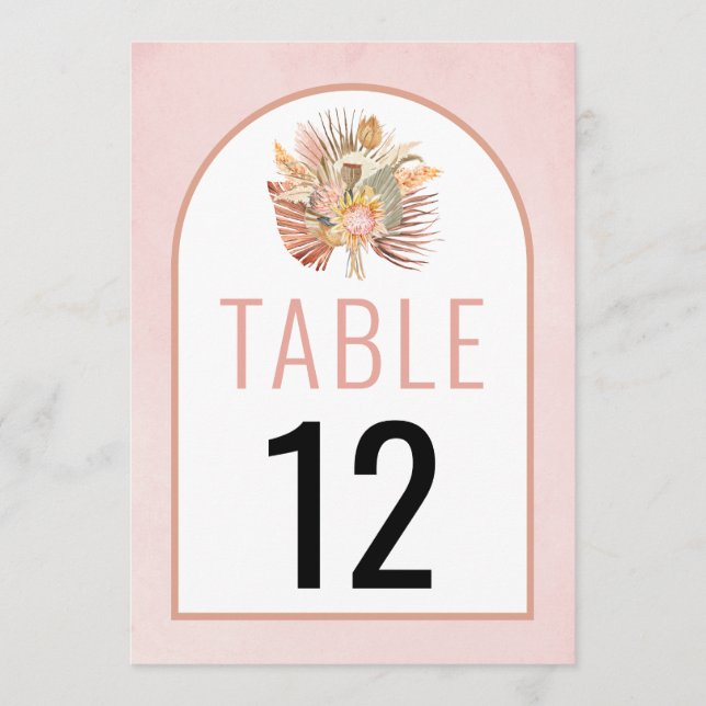 Trockene Palmen und Pampasgras, weiche rosa Hochze (Vorderseite)