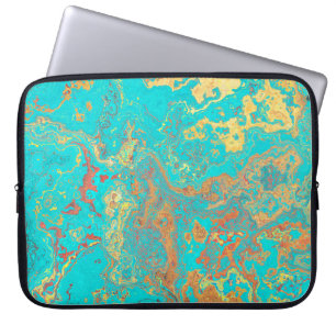 Trockene Pinselmalerei Marmorgold-Kunstwerk. Abstr Laptopschutzhülle