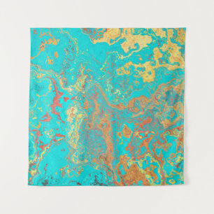 Trockene Pinselmalerei Marmorgold-Kunstwerk. Abstr Wandteppich
