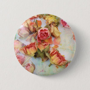 Trockene Rosen im Vintage-Design Button