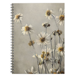 Trockene Wildblume Daisies Notizblock