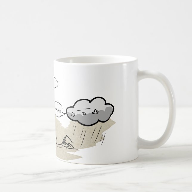 Trockene Wolken-Spaß-Tasse Kaffeetasse (Rechts)
