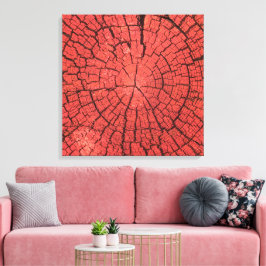 Trockener Baumstamm Ausschnitt Rosa-Rotes Holz Fot Leinwanddruck