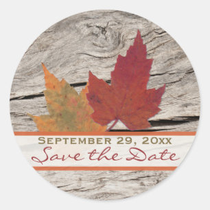 Trockener Herbstleaves 1,5" Save the Date Aufklebe Runder Aufkleber