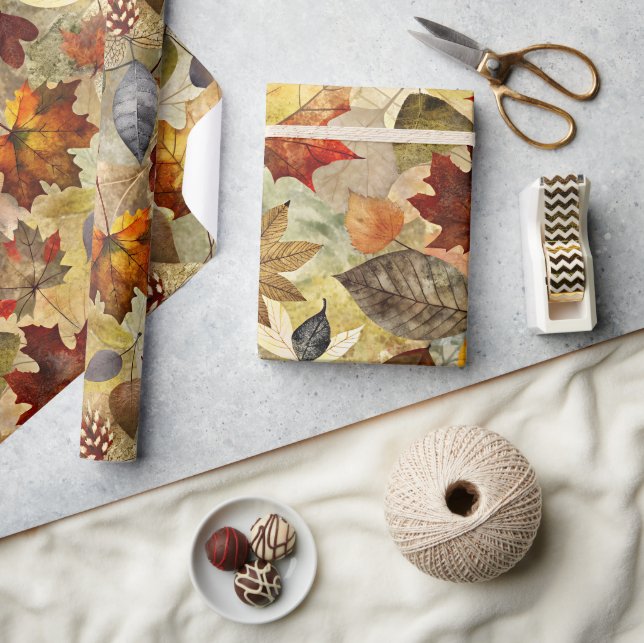 Trockenes Blätter vom Herbst Geschenkpapier (Kunsthandwerk)