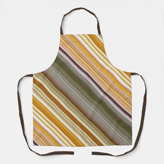 Trockenes Maisgelb und Oliven-Grünstreifen Schürze (Vorderseite)
