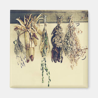 Trockenkräuter, Lavendel und Mais, rustikales Stil Magnet