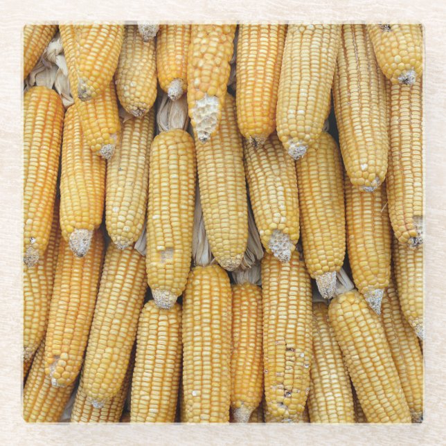 Trockenmaisstapel: texturiert glasuntersetzer (Vorderseite)