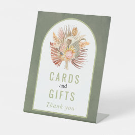 Trockenpalme, Pampas Gras Salbei Sockelschild