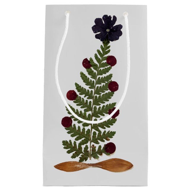 Trockenpresse Blume Weihnachtsbaum - P Kleine Geschenktüte (Vorderseite)