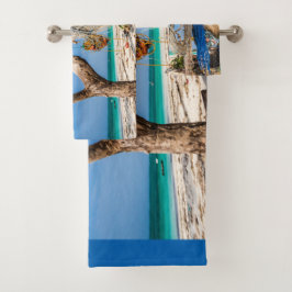 Trocknen der Netze am Strand Badhandtuch Set