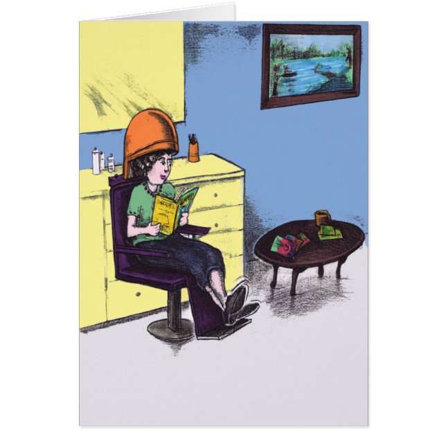 Trocknendes Haar in einem Schönheits-Salon (Vorne)