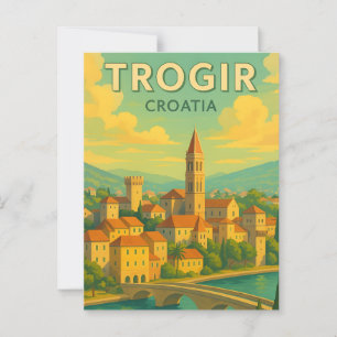 Trogir Kroatien Vintage-Reiseposter Postkarte