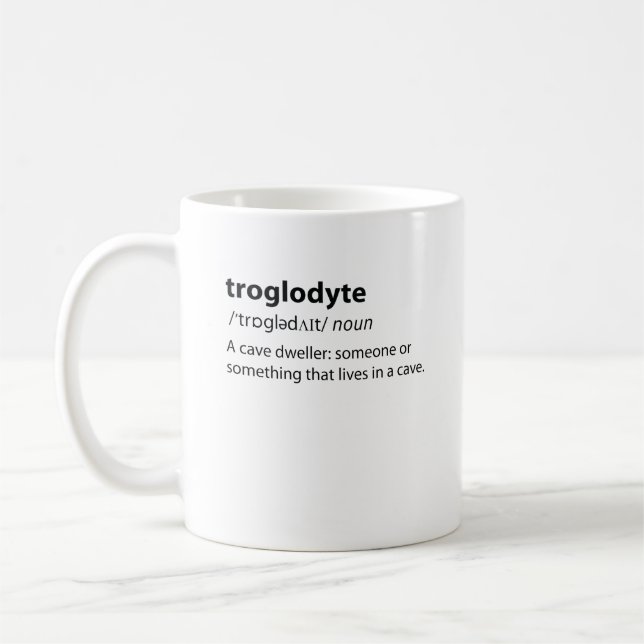Troglodyte - Funny Cave Dweller Caver Speleology Kaffeetasse (Links)