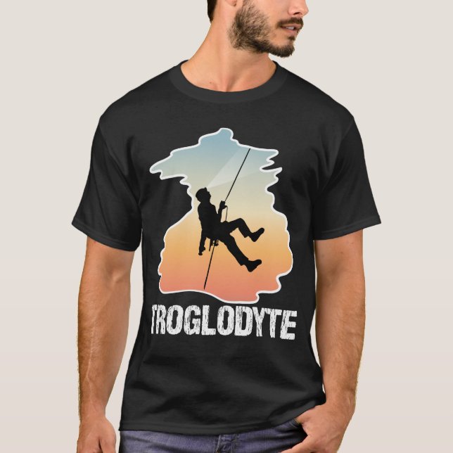 Troglodyte - Funny Caver Spelunkology T-Shirt (Vorderseite)