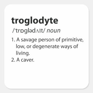 Troglodyte - Höhlenforschung mit sonniger Definiti Quadratischer Aufkleber