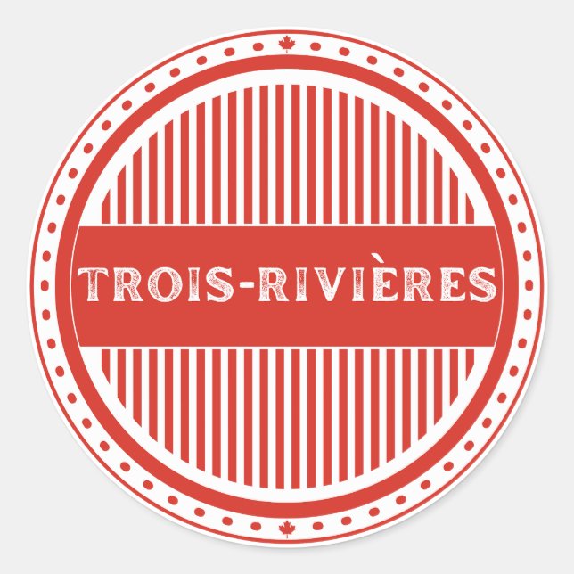 Trois-Rivières City Pride Emblem Canadian Identity Runder Aufkleber (Vorderseite)