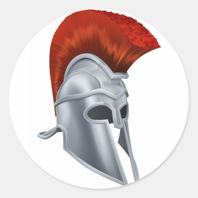 Trojan Helmet Runder Aufkleber (Vorderseite)