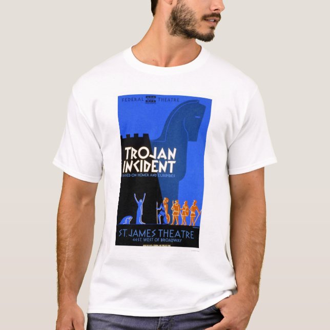 Trojan Vorfall Homer WPA 1937 T-Shirt (Vorderseite)