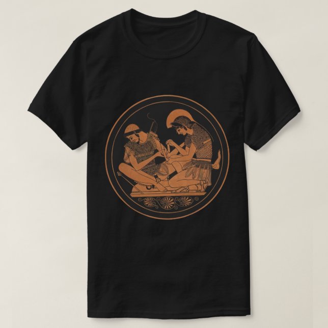 Trojanischer Krieg, Achilles, die Patroklus beende T-Shirt (Design vorne)