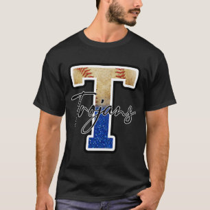 Trojans Baseball Team Mascot Pride School T-Shirt