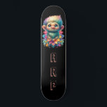 *~* Troll AP89 Hippie Neon Black Initials Blume Skateboard<br><div class="desc">(Suchen Sie den Code AP89 für Troll-Objekte und AP88 für mittelalterliche Themen ) Einfache Übertragung auf andere Zazzle-Produkte. Skateboard im Hintergrund. Die Hippie NEON Farben nur Pop Anpassen / Personalisieren Sie Ihre INITIALE / MONOGRAM. Niedlicher lustiger Langhaartroll. Helle RAINBOW Neonfarben. Dies ist ein beliebtes Trending Design für jemanden, der alle...</div>