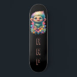 *~* Troll AP89 Hippie Neon Black Initials Blume Skateboard<br><div class="desc">(Suchen Sie den Code AP89 für Troll-Objekte und AP88 für mittelalterliche Themen ) Einfache Übertragung auf andere Zazzle-Produkte. Skateboard im Hintergrund. Die Hippie NEON Farben nur Pop Anpassen / Personalisieren Sie Ihre INITIALE / MONOGRAM. Niedlicher lustiger Langhaartroll. Helle RAINBOW Neonfarben. Dies ist ein beliebtes Trending Design für jemanden, der alle...</div>
