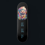 *~* Troll AP89 Neon Black Initials Fun Blume Skateboard<br><div class="desc">(Suchen Sie den Code AP89 für Troll-Objekte und AP88 für mittelalterliche Themen ) Einfache Übertragung auf andere Zazzle-Produkte. Skateboard im Hintergrund. Die NEON Farben nur Pop Anpassen / Personalisieren Sie Ihre INITIALE / MONOGRAM. Niedlicher lustiger Langhaartroll. Helle RAINBOW Neonfarben. Dies ist ein beliebtes Trending Design für jemanden, der alle Dinge...</div>