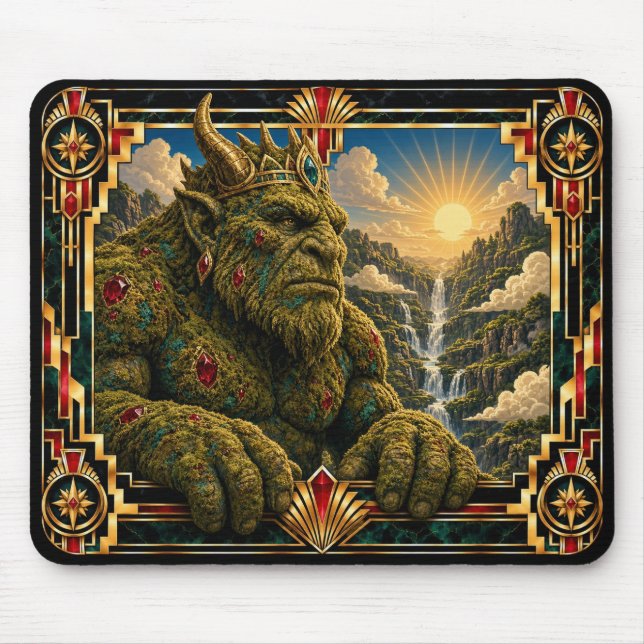Troll, Art Deco Mythisch Mousepad (Vorne)