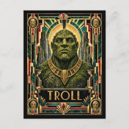 Troll, Art Deco Mythisch Postkarte