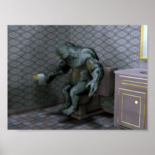 Troll auf der Schüssel Poster