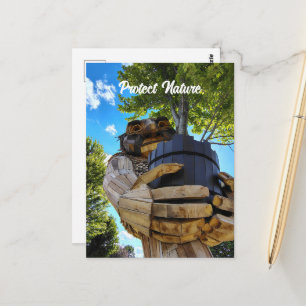 Troll, der einen Baum hält, um die Natur zu schütz Postkarte