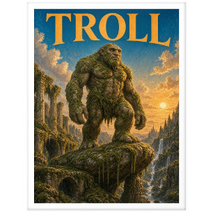 Troll, Gothic Fantasy-Monster Postkarte