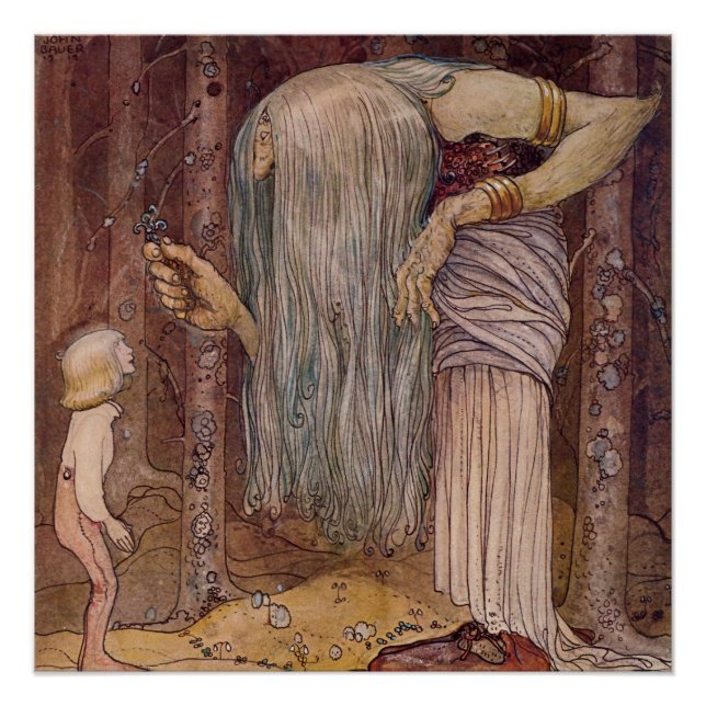 "Troll Herb" Wasserfarbe von John Bauer Poster (Vorderseite)
