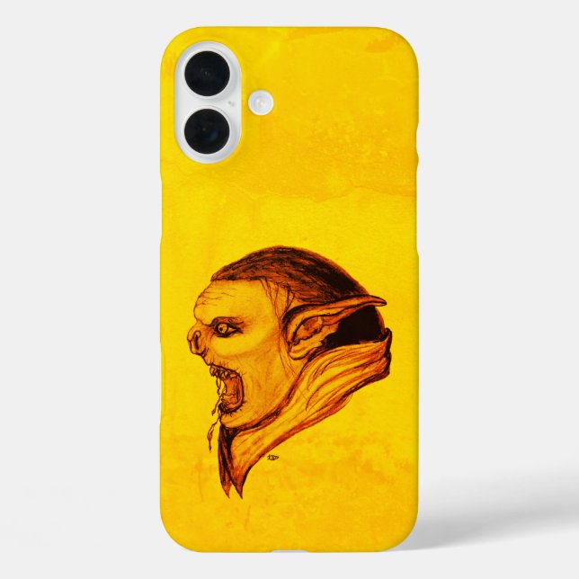 Troll in Schwarz-Gelb-Design Case-Mate iPhone Hülle (Rückseite)
