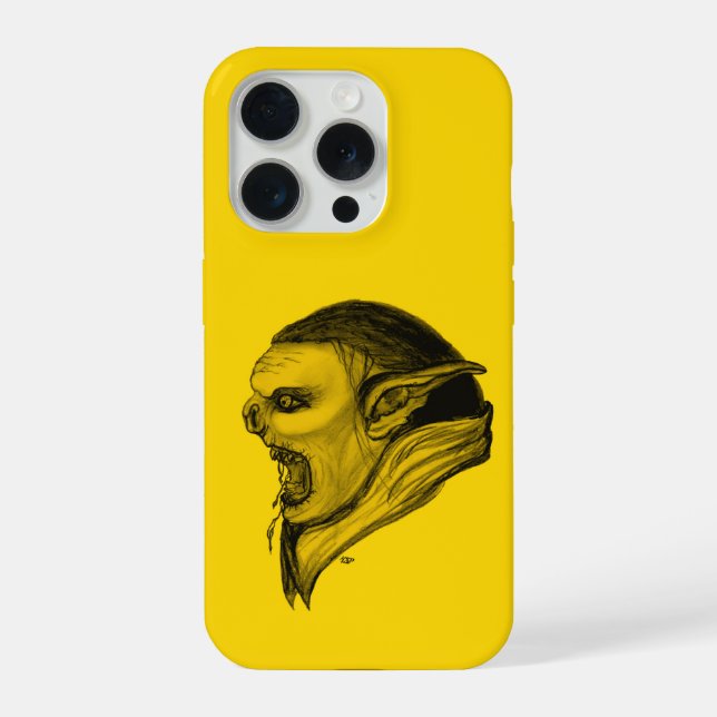Troll in Schwarz-Gelb-Design iPhone Hülle (Rückseite)