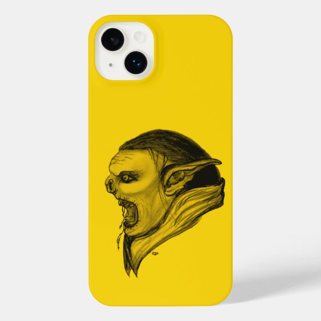 Troll in Schwarz-Gelb-Design iPhone Hülle (Rückseite)