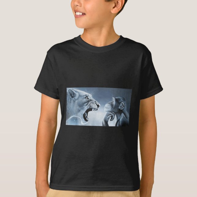 Troll-Meme, Löwen-Affe, Affe-und-Löwe-Meme-M T-Shirt (Vorderseite)