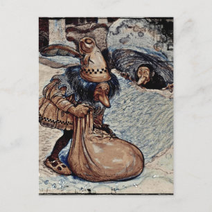 Troll mit der Hand in einer Tasche Postkarte