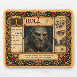 Troll, mittelalterliche Bestiarien-Kunst Mousepad