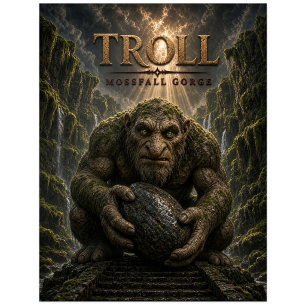 Troll Mossfall Schlucht Dark Cinema Postkarte