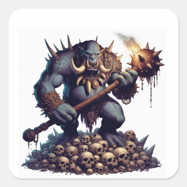 Troll Quadratischer Aufkleber (Vorderseite)