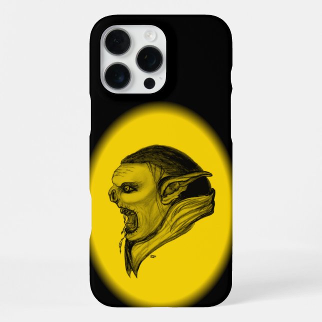 Troll Schwarz-Gelb-Design iPhone Hülle (Rückseite)