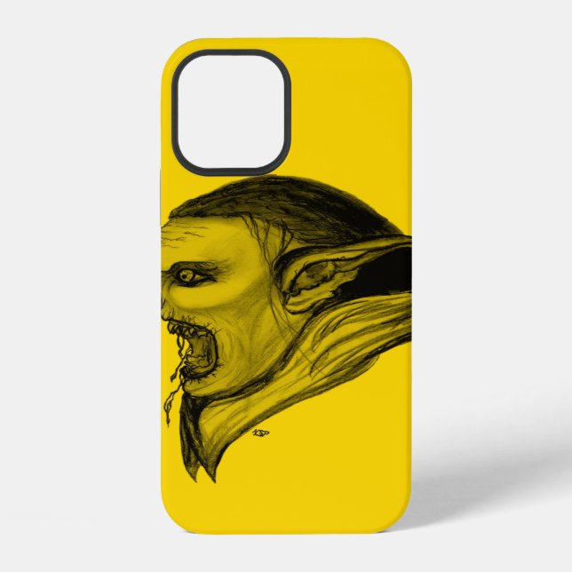 Troll Schwarz-Gelb-Design iPhone Hülle (Rückseite)